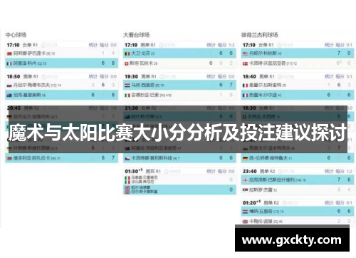 魔术与太阳比赛大小分分析及投注建议探讨